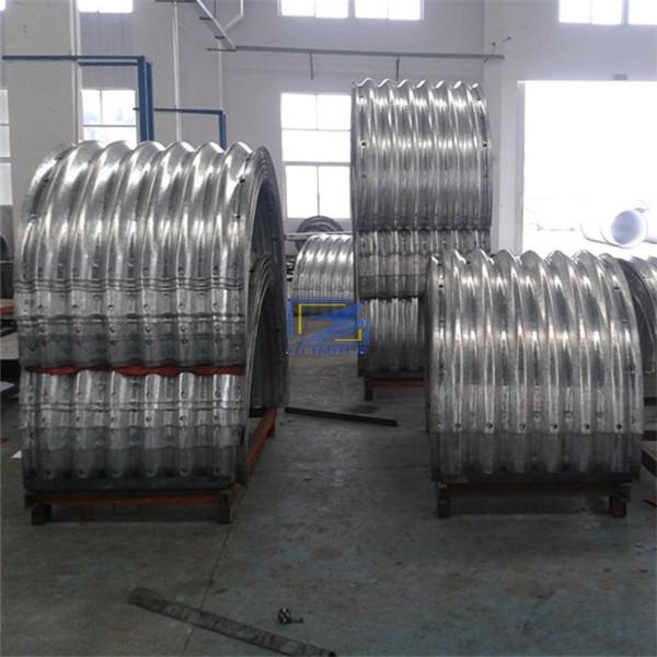 galvanzied corrugated steel culvert pipe assembled by half round structural plate